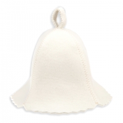 Czapka do sauny biała gruba 4 mm