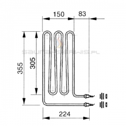 Grzałka 20008085 (1500W), do sauny